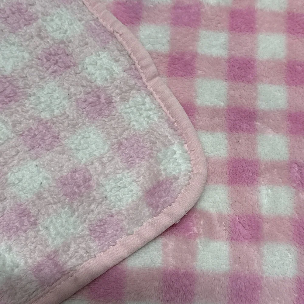 Parents Choice Pink Check Butterfly Baby Blanket Flowers Flutter-By Baby Girl